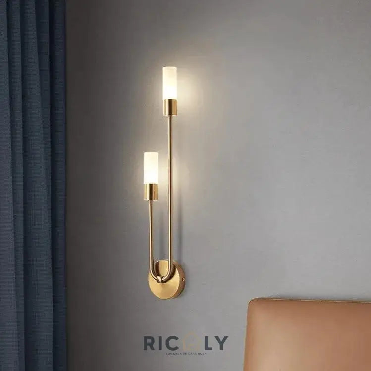 Iluminação Elegante: Arandela de Parede Verona by Ricaly - Sofisticação e Inovação para Seu Espaço Dourado Direito