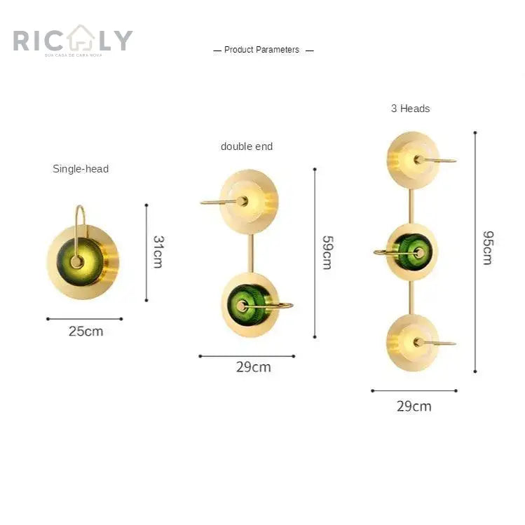 Iluminação Elegante: Arandela Dourada Futurista Belle da Ricaly - Sofisticação e Inovação para Seu Espaço - Iluminação