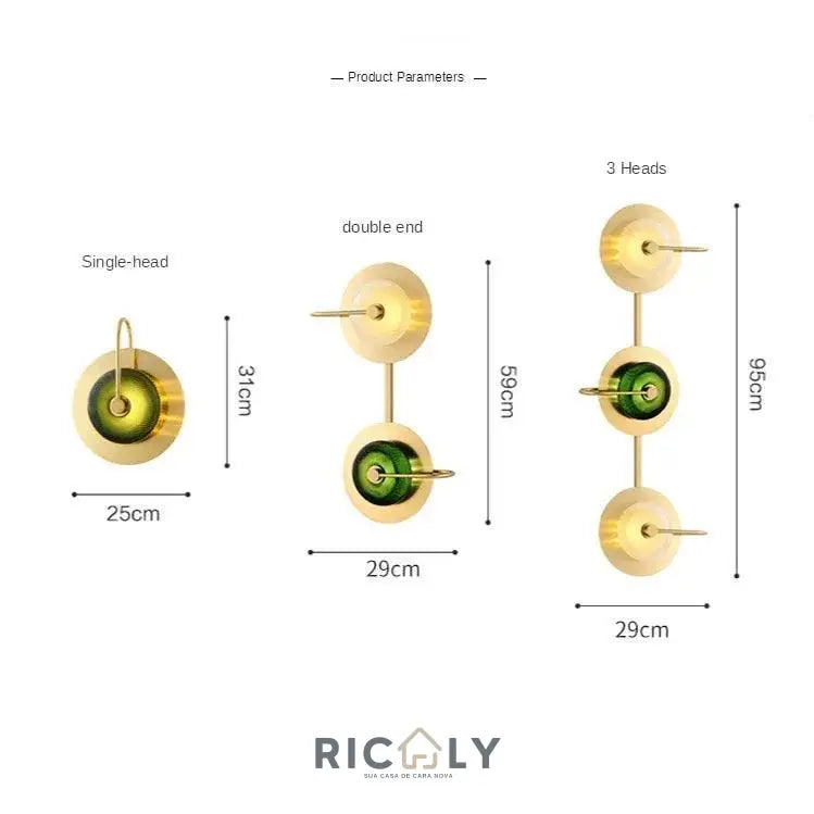 Iluminação Elegante: Arandela Dourada Futurista Belle da Ricaly - Sofisticação e Inovação para Seu Espaço - Iluminação