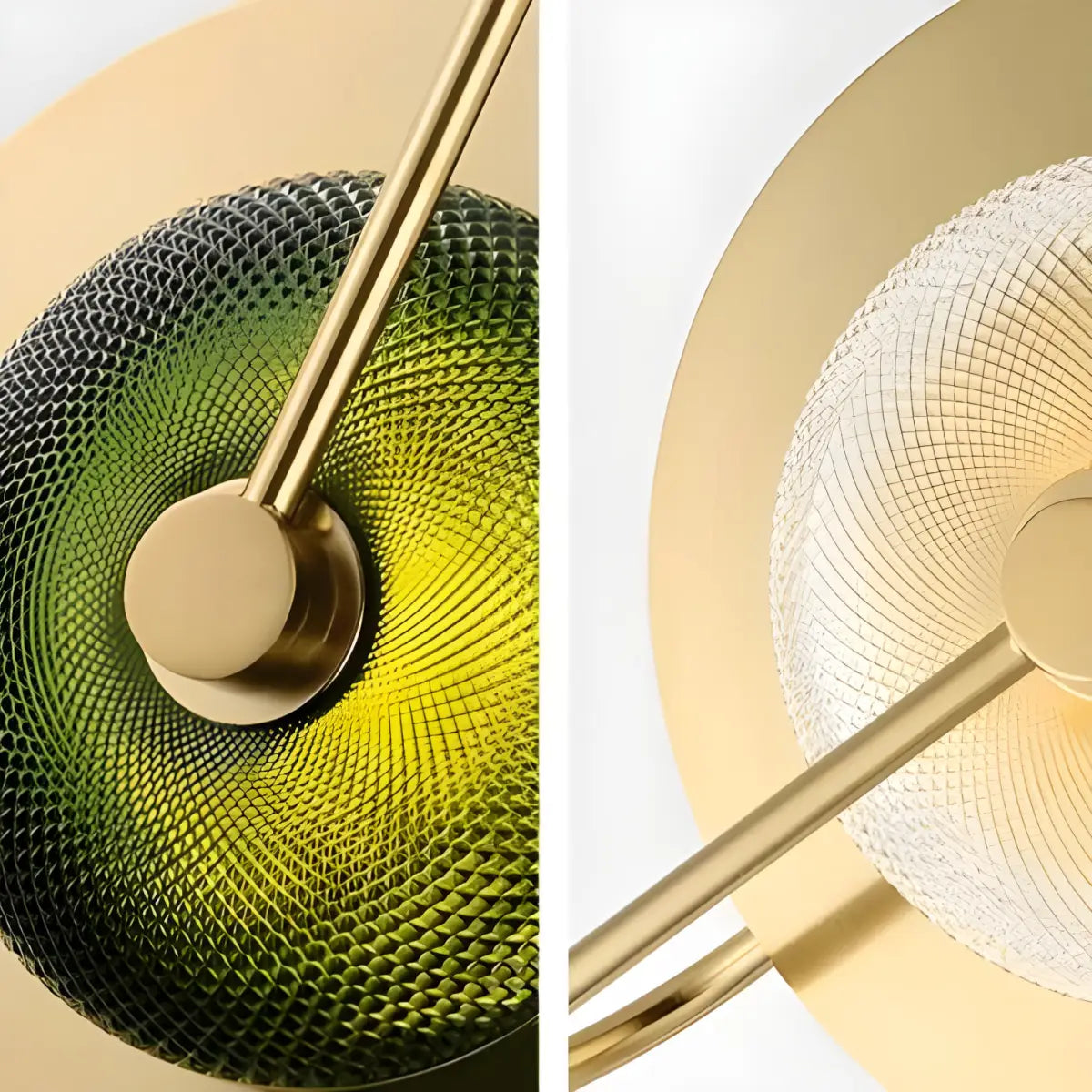 Arandela Futurista Belle em Vidro Verde Ricaly moderno dourado parede Iluminação Compre