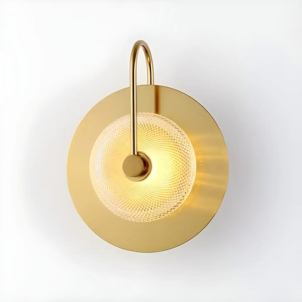 Arandela Futurista Belle em Vidro Verde Ricaly dourado circular parede Iluminação Compre