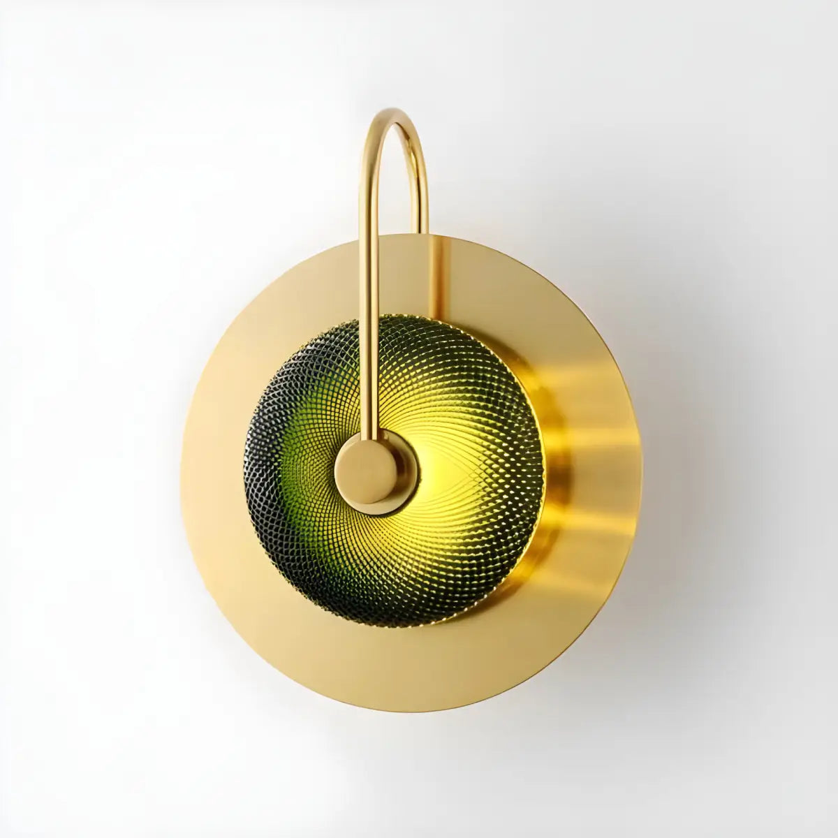Arandela Futurista Belle em Vidro Verde Ricaly ouro parede arandela Iluminação Compre