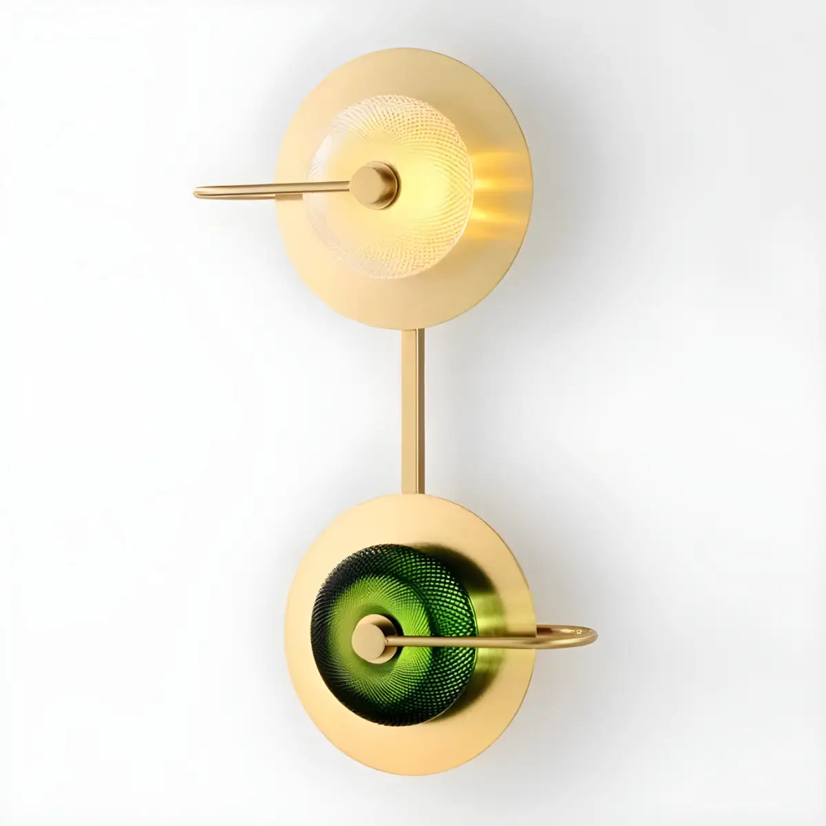 Arandela Futurista Belle em Vidro Verde Ricaly dourado parede arandela Iluminação Compre