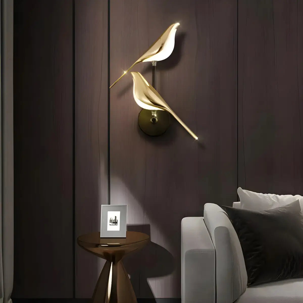 Arandela Dourada Pássaro Moderna para Parede dourado pássaro parede Iluminação Compre