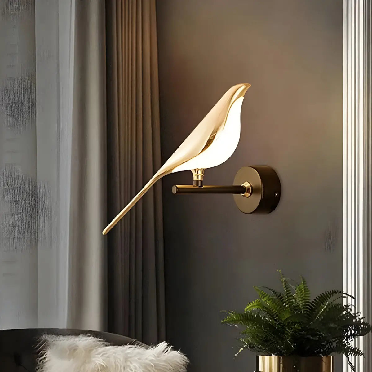 Arandela Dourada Pássaro Moderna para Parede em forma de pássaro parede lâmpada Iluminação Compre