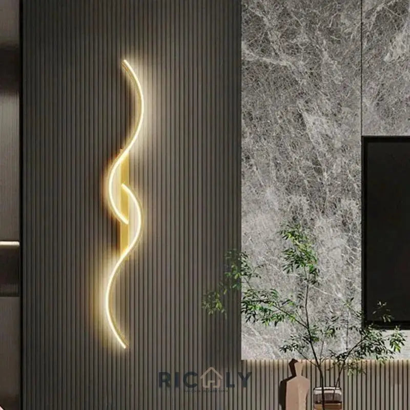 Iluminação Elegante: Arandela Interna Onda Dupla da Ricaly - Design Inovador para Ambientes Sofisticados