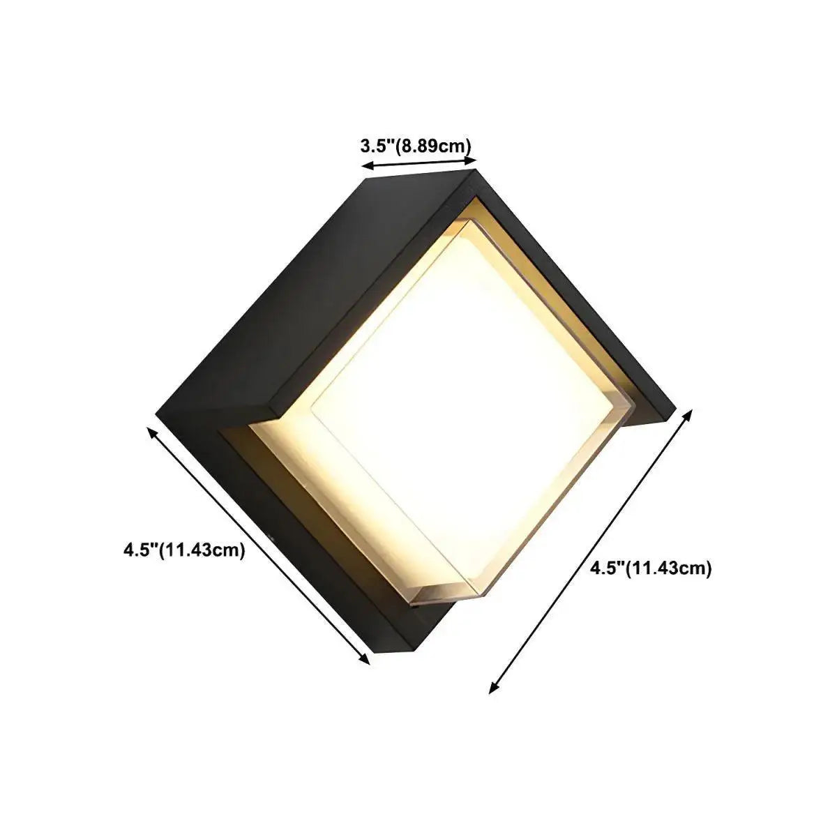 Arandela Externa Jardim Ricaly para Elegância Moderna quadrado preto branco Iluminação Compre