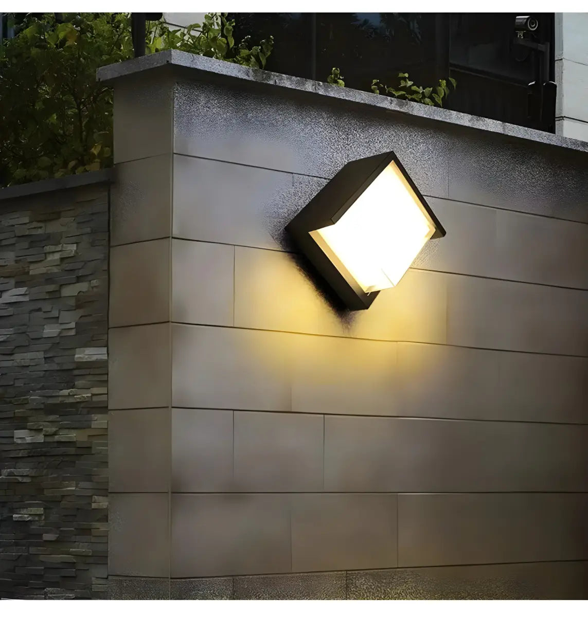 Arandela Externa Jardim Ricaly para Elegância Moderna iluminado quadrado parede Iluminação Compre