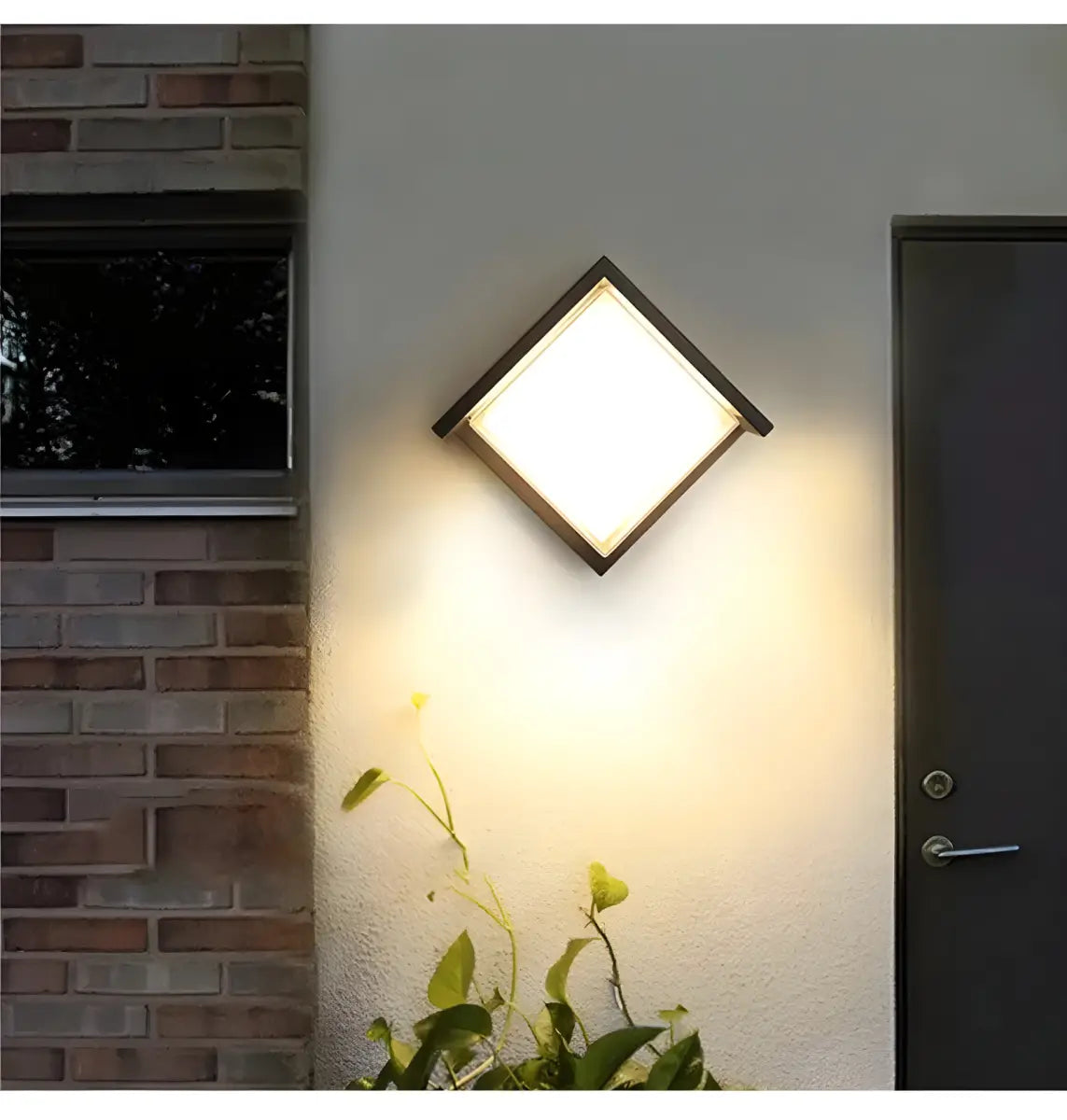 Arandela Externa Jardim Ricaly para Elegância Moderna iluminado quadrado parede Iluminação Compre