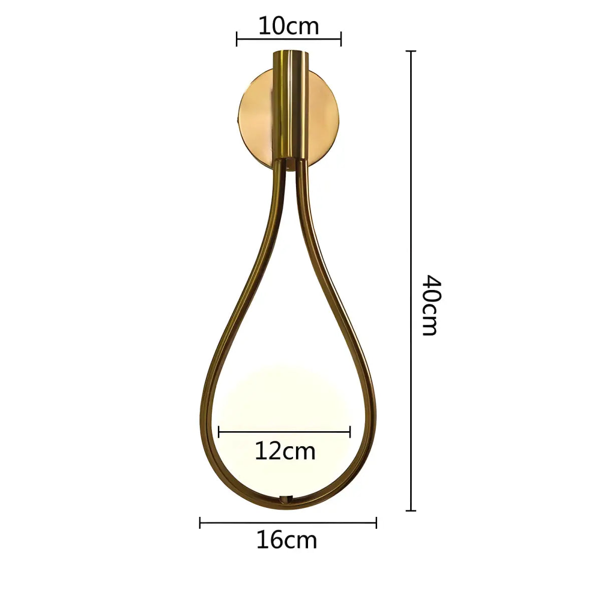 Arandela Lauren Ricaly em Aço Inoxidável Dourado ouro lágrima parede Iluminação Compre