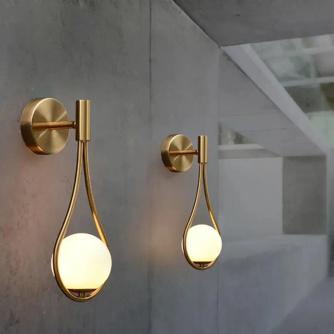 Arandela Lauren Ricaly em Aço Inoxidável Dourado ouro lágrima arandelas Iluminação Compre
