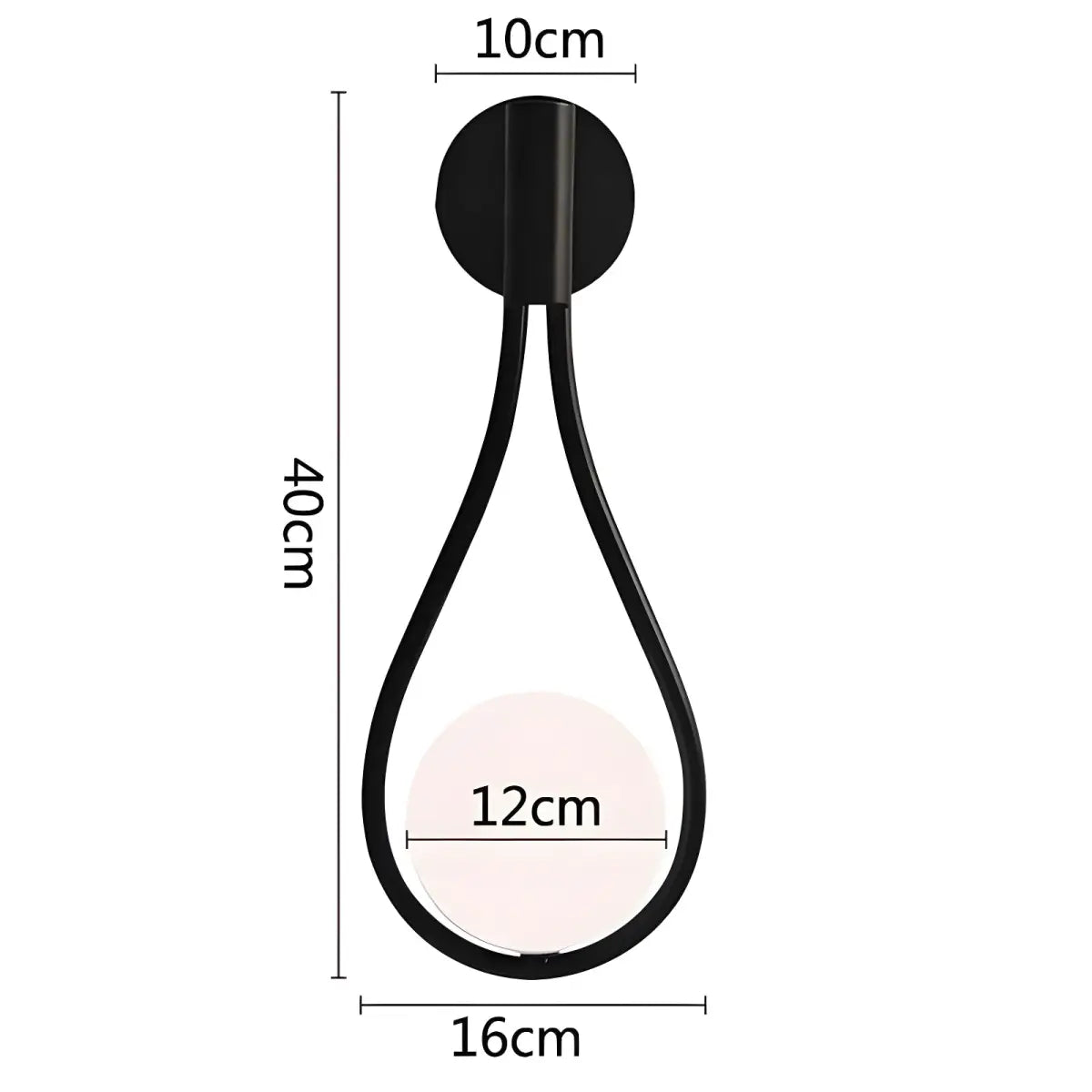 Arandela Lauren Ricaly em Aço Inoxidável Dourado preto lágrima parede Iluminação Compre