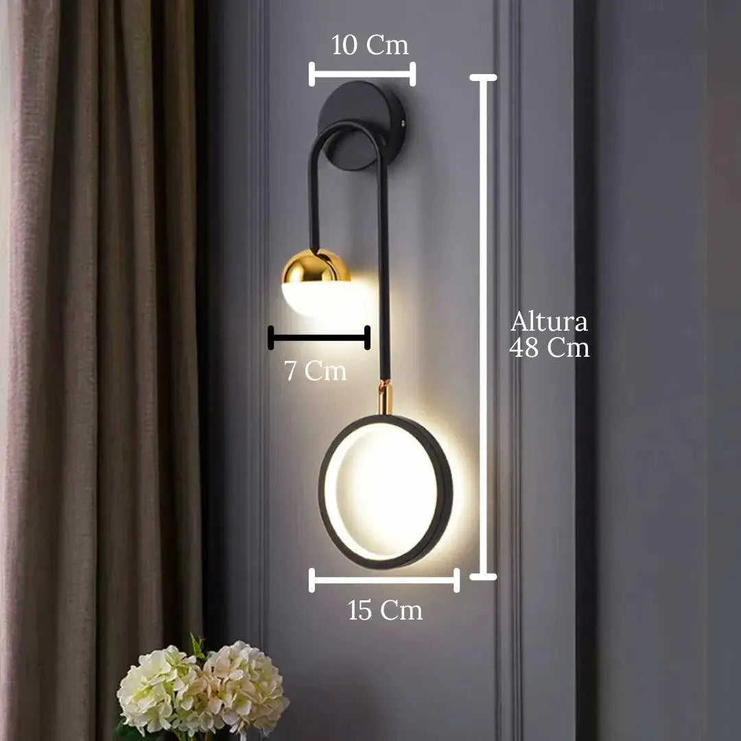 Arandela Gleam para Parede Moderna e Estilosa moderno preto ouro Iluminação Compre