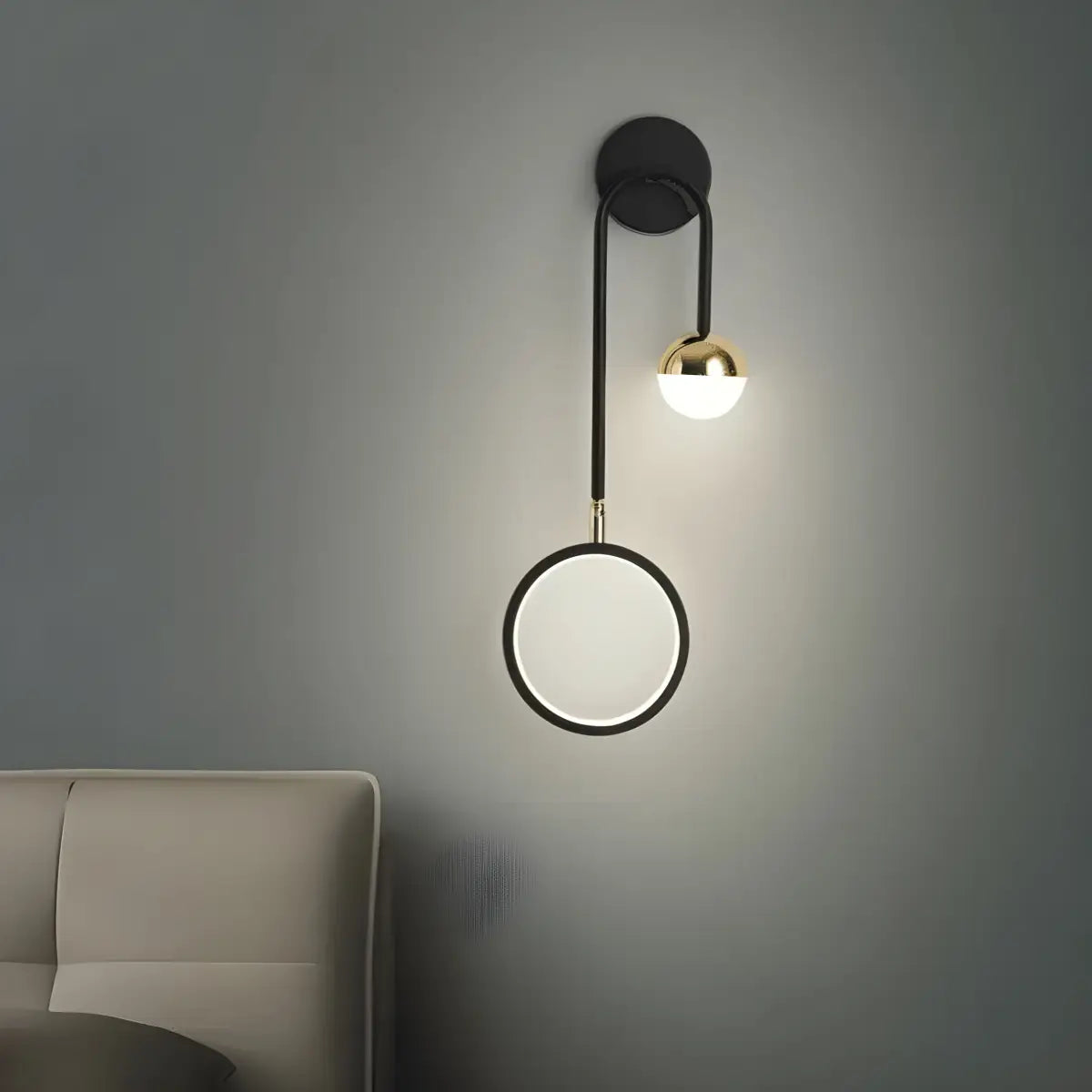 Arandela Gleam para Parede Moderna e Estilosa moderno preto ouro Iluminação Compre