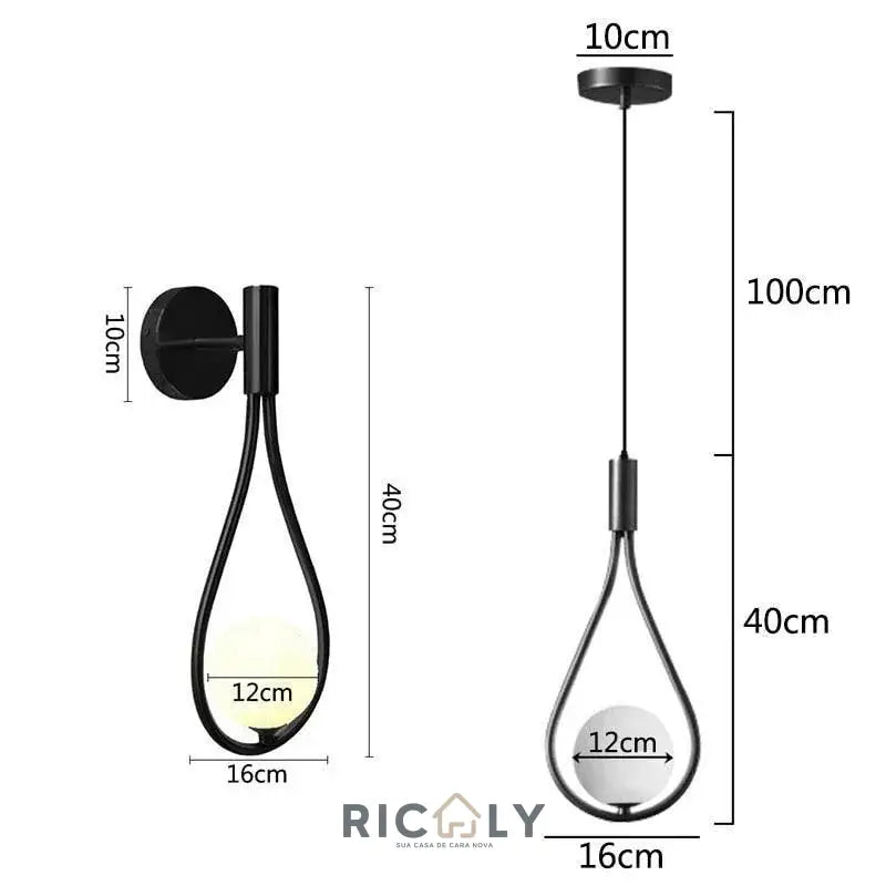 Ilumine Seu Espaço com a Elegância Premium da Arandela Dourada Ricaly - Lauren para Paredes Internas - Iluminação