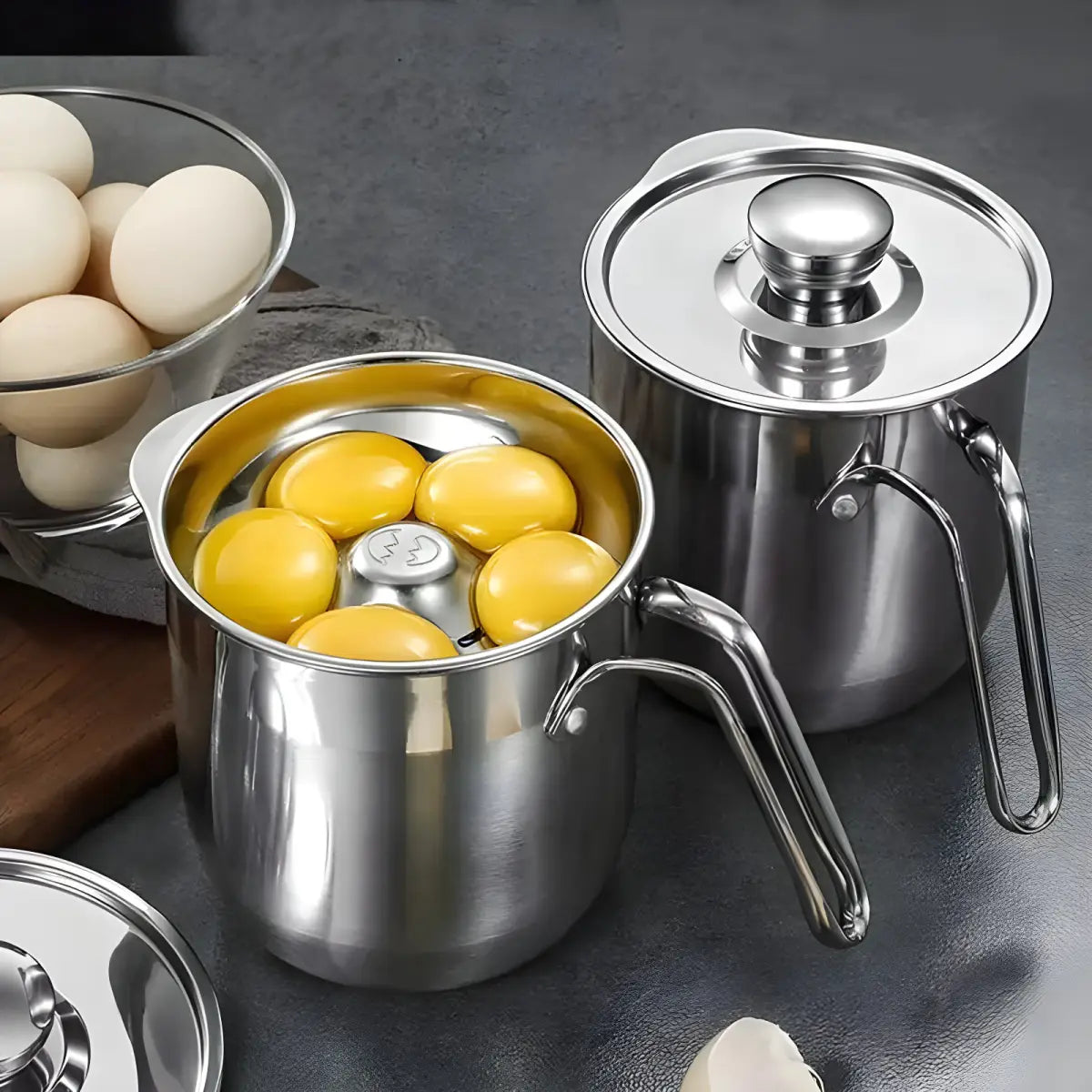 Jarra de Inox Ricaly | 1000ml com Separador Premium inoxidável aço ovo Organizadores para Cozinha Compre