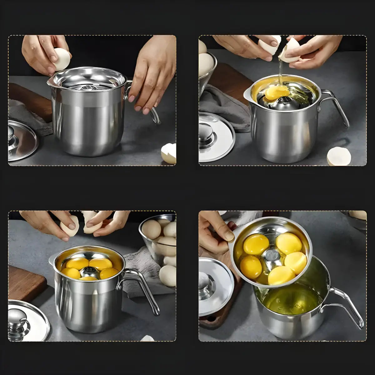 Jarra de Inox Ricaly | 1000ml com Separador Premium inoxidável aço ovo Organizadores para Cozinha Compre