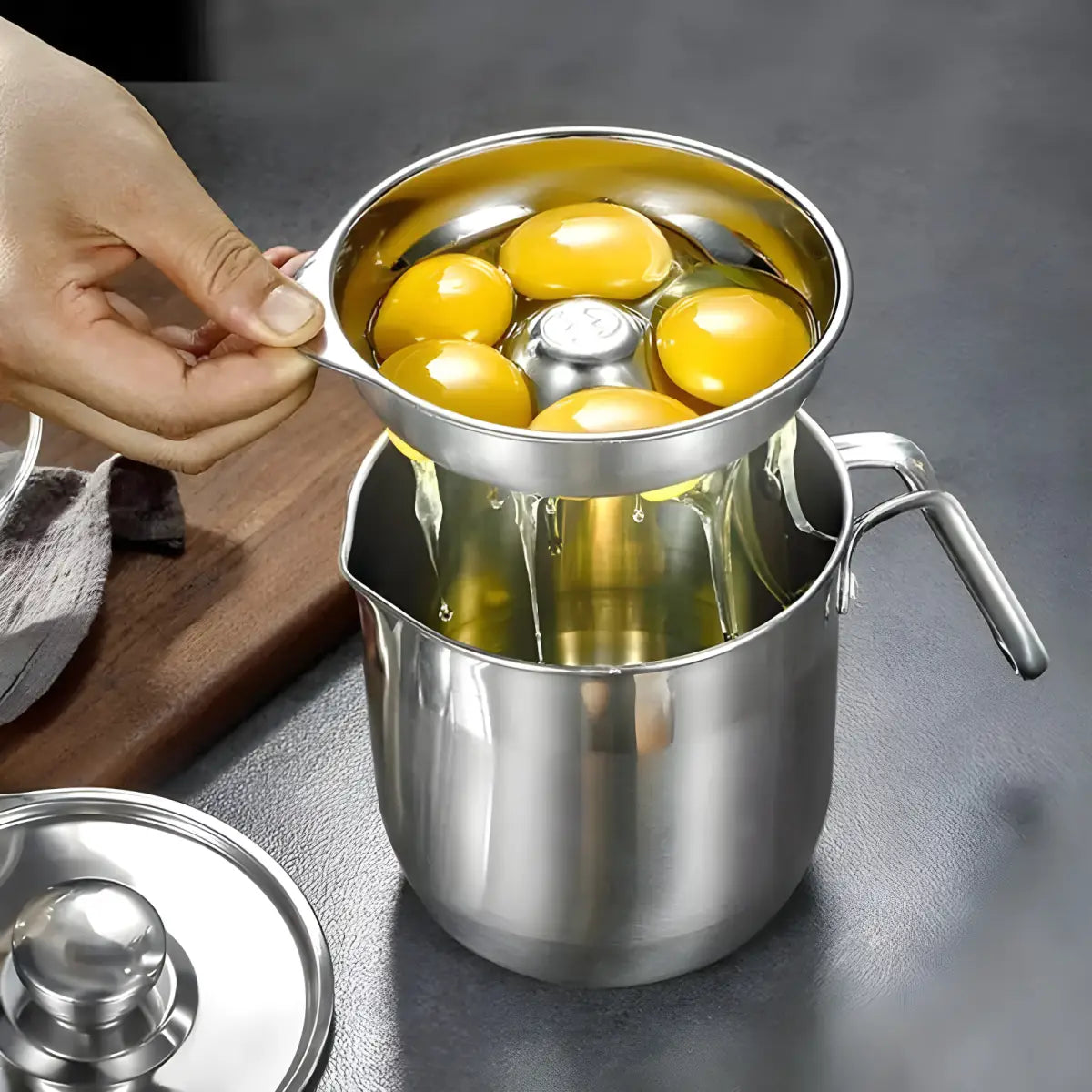 Jarra de Inox Ricaly | 1000ml com Separador Premium inoxidável aço ovo Organizadores para Cozinha Compre