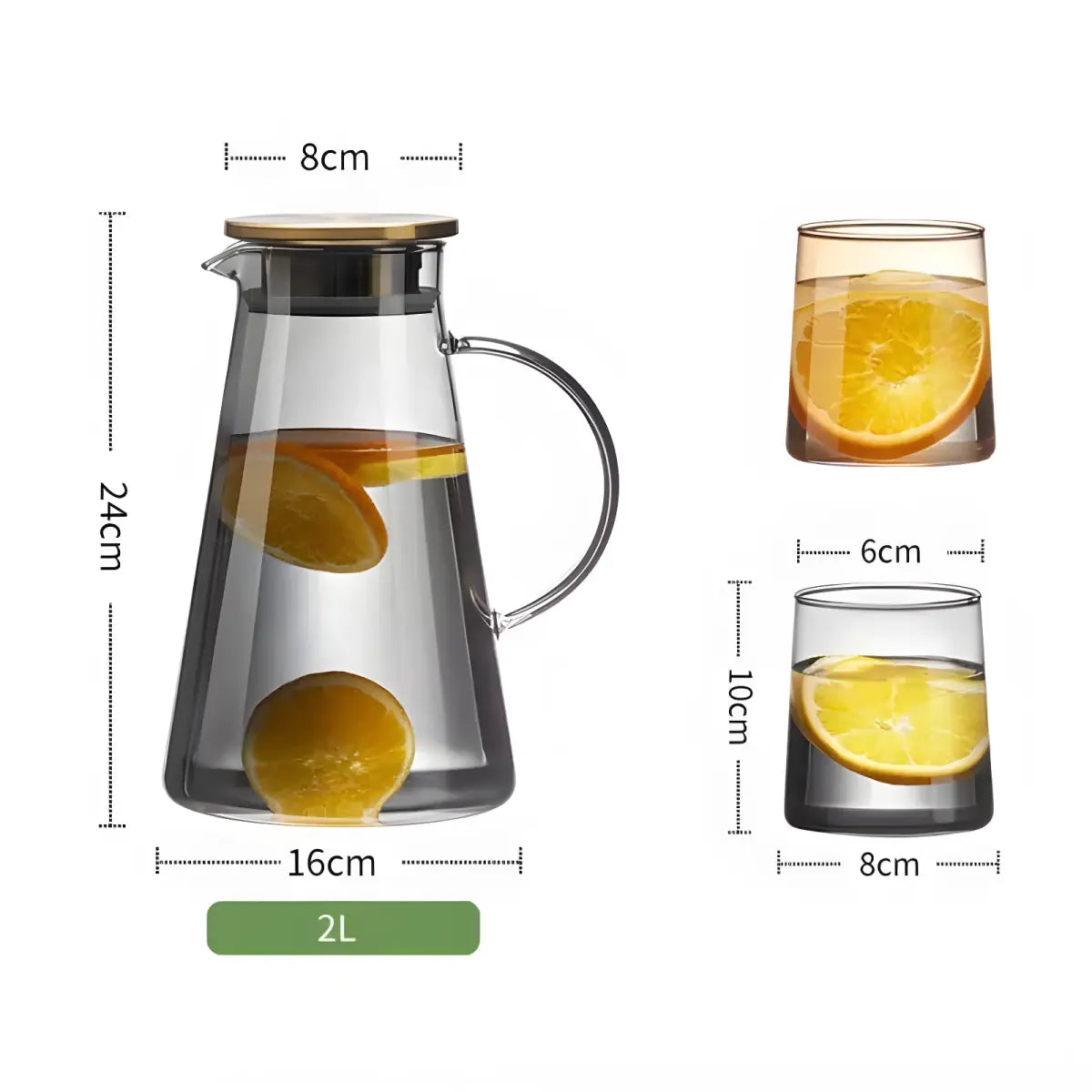 Jarra de Vidro 2L Ricaly | Frete Grátis e 5% OFF vidro lançador óculos Organizadores para Cozinha Compre