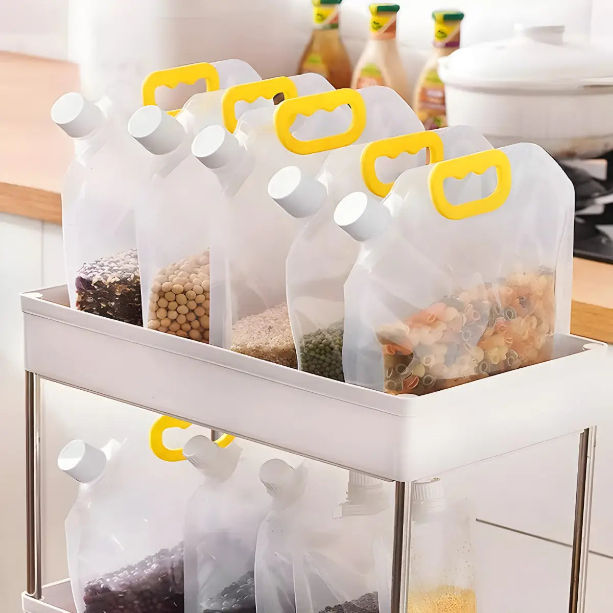 Sacos de Armazenamento Ricaly | Kit 10 Unidades Exclusivas alimentos armazenamento bolsas Organizadores para Cozinha