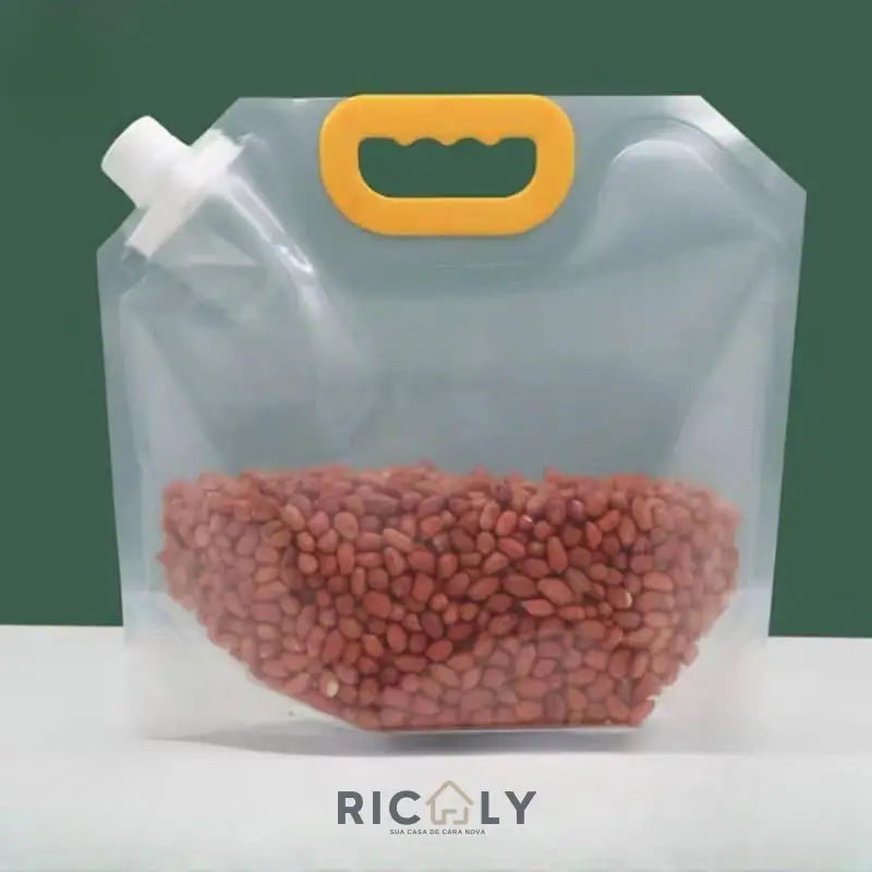 Kit 10 Sacos de Armazenamento Dispenser de Alimentos Ricaly 2.5kg 10 unidades