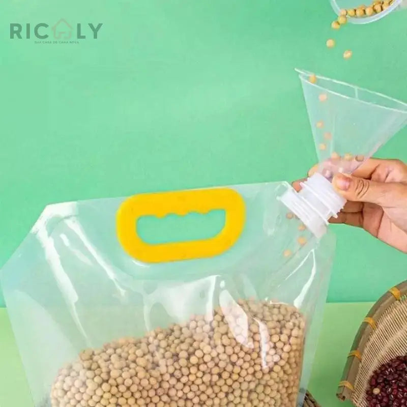 Kit 10 Sacos de Armazenamento Dispenser de Alimentos Ricaly