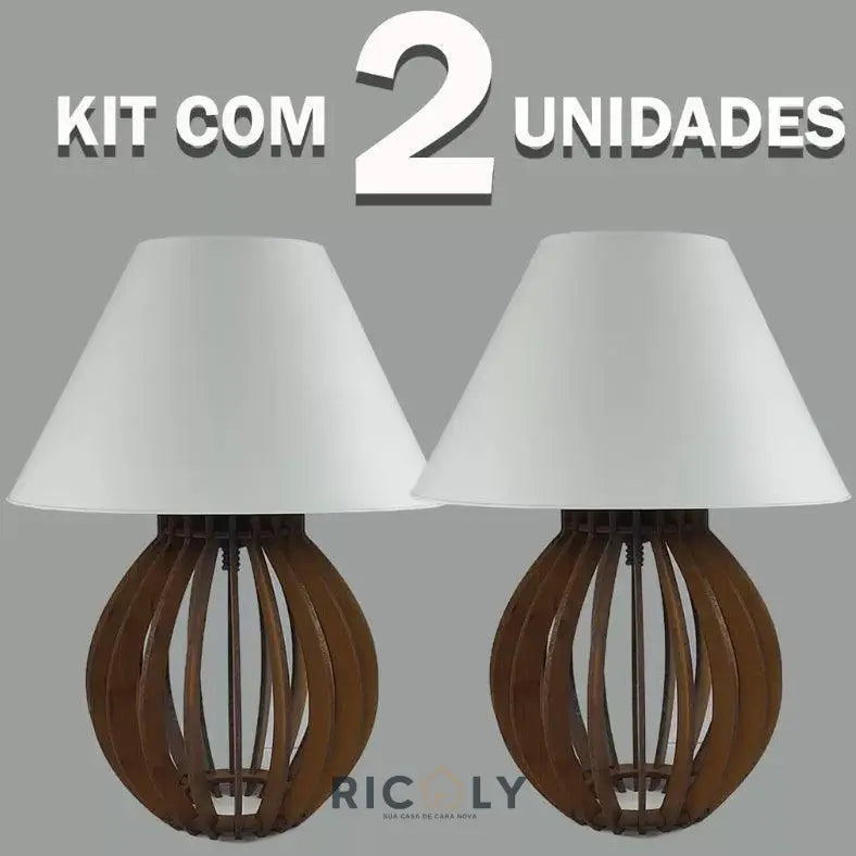 Kit 2 unidades Abajur La Finesse Cupula - Luminária Para Decoração Quarto e Sala