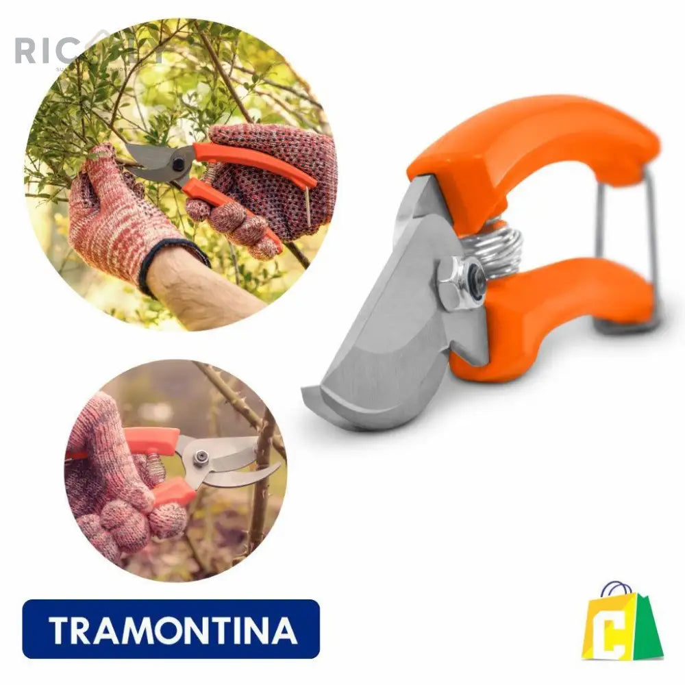 Kit Jardinagem 4 Peças TM -Ricaly (Ancinho Pazinha Larga Pazinha Estreita Tesoura de Podar Galhos + Luva) - Jardinagem