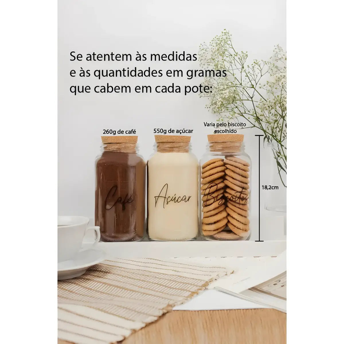 Potes de Vidro Ricaly | 3 Resistentes à Água vidro armazenamento frascos Cozinha & Gastronomia Compre