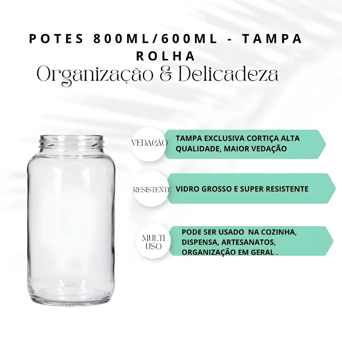 Potes de Vidro Ricaly | 3 Resistentes à Água vazio vidro frasco Cozinha & Gastronomia Compre