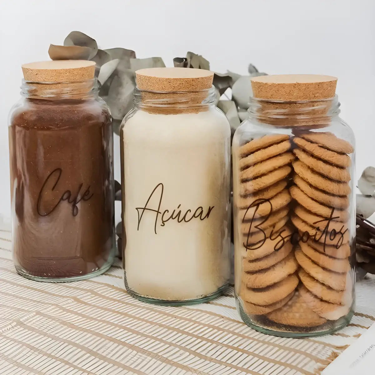 Potes de Vidro Ricaly | 3 Resistentes à Água vidro frascos cortiça Cozinha & Gastronomia Compre