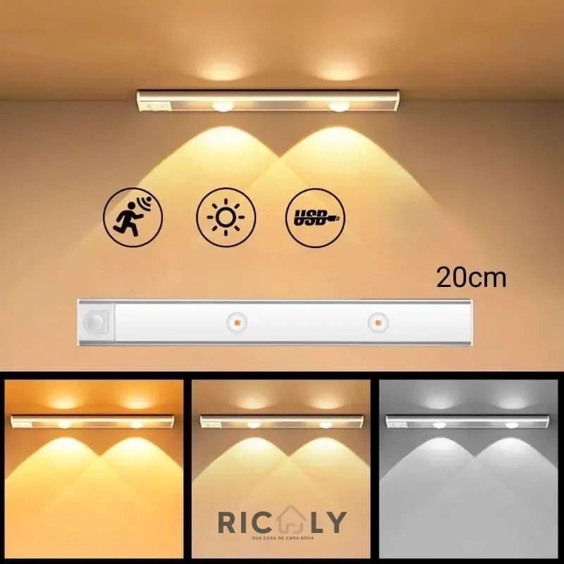 Luminária de LED Magnética Ricaly com Sensor de Movimento