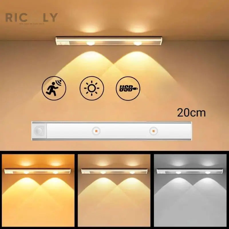 Luminária de LED Magnética Ricaly com Sensor de Movimento