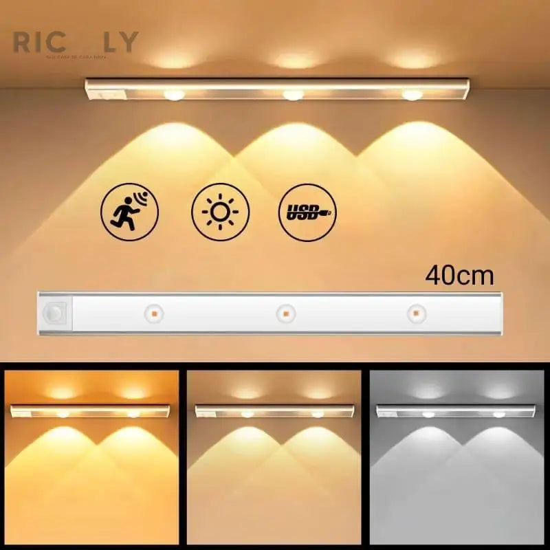 Luminária de LED Magnética Ricaly com Sensor de Movimento