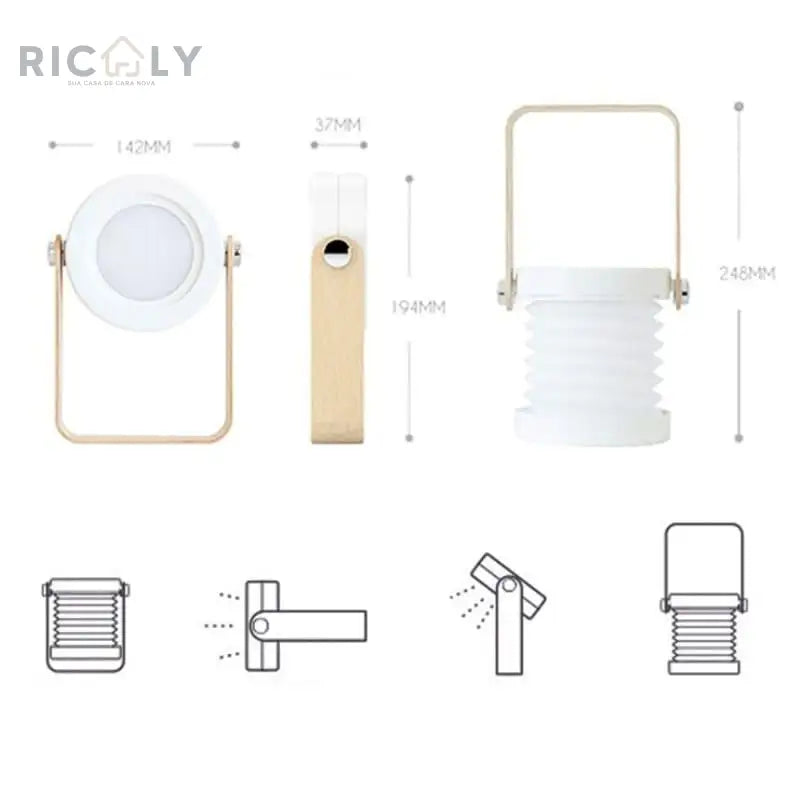 Luminária de Mesa LED com Alça de Leitura Ricaly