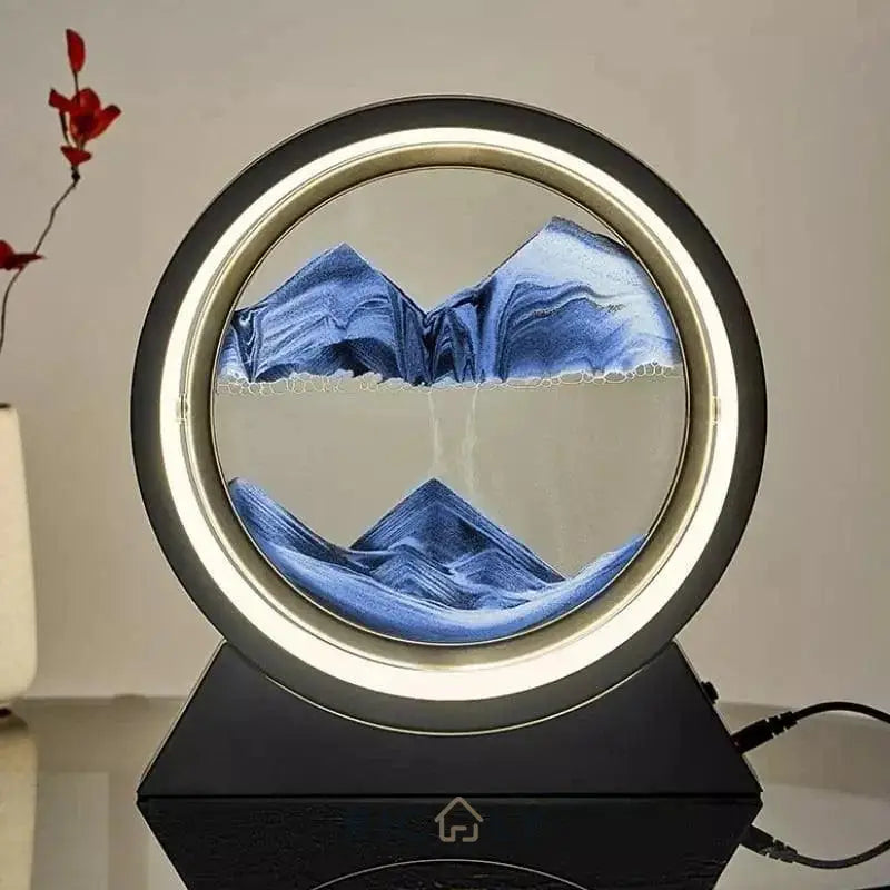 Luminária de Mesa Ricaly Ampulheta LED Decorativa Preto Azul