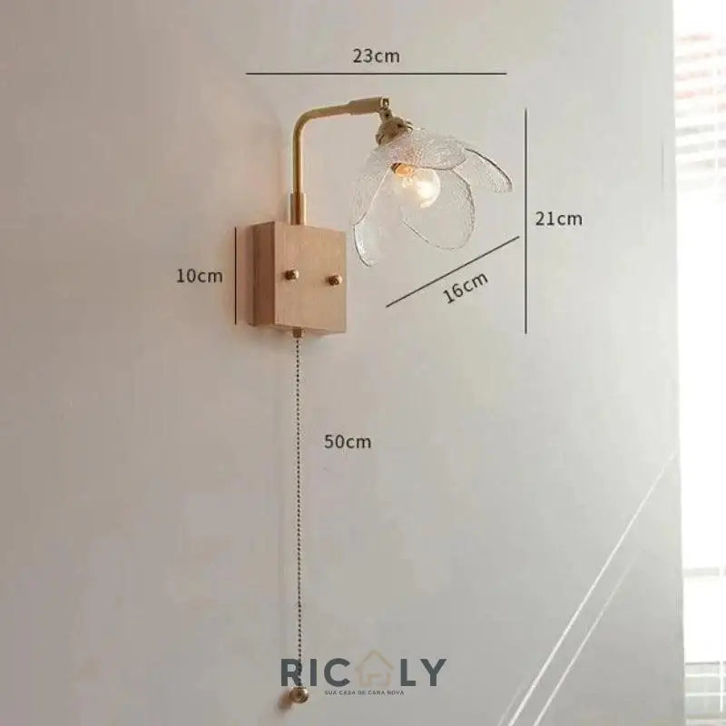 Luminária de Parede Nórdica Ricaly – Elegância Clássica com Luz Personalizável - Luminária de Parede Nórdica Ricaly - E - Luz Quente - 180:200002567#Warm Light;200000795:691#E