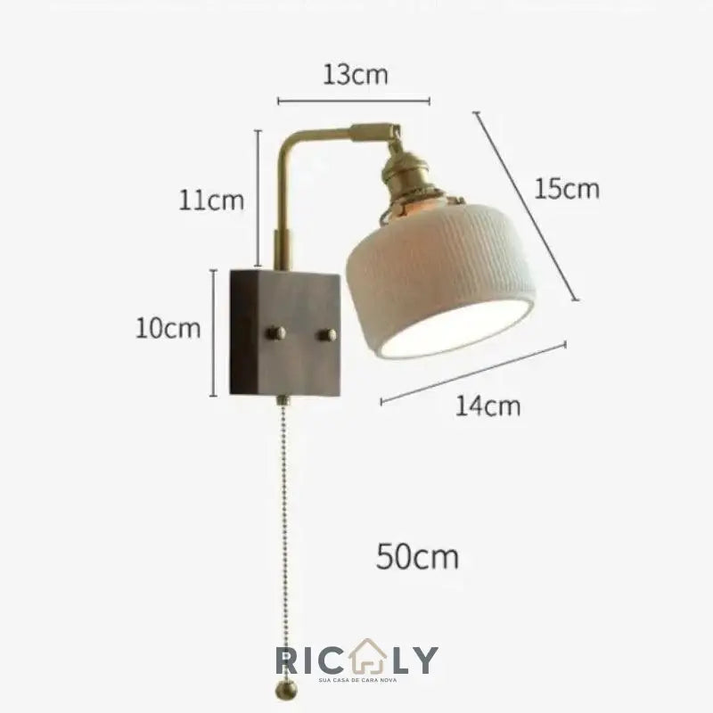 Luminária de Parede Nórdica Ricaly – Elegância Clássica com Luz Personalizável