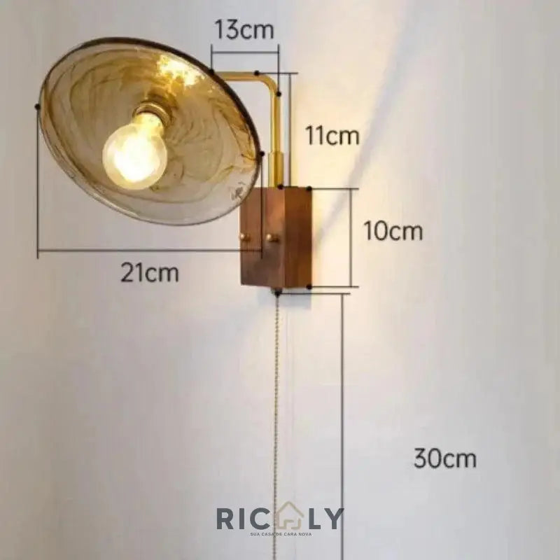 Luminária de Parede Nórdica Ricaly – Elegância Clássica com Luz Personalizável - Luminária de Parede Nórdica Ricaly - C - Luz Quente - 180:200002567#Warm Light;200000795:175#C