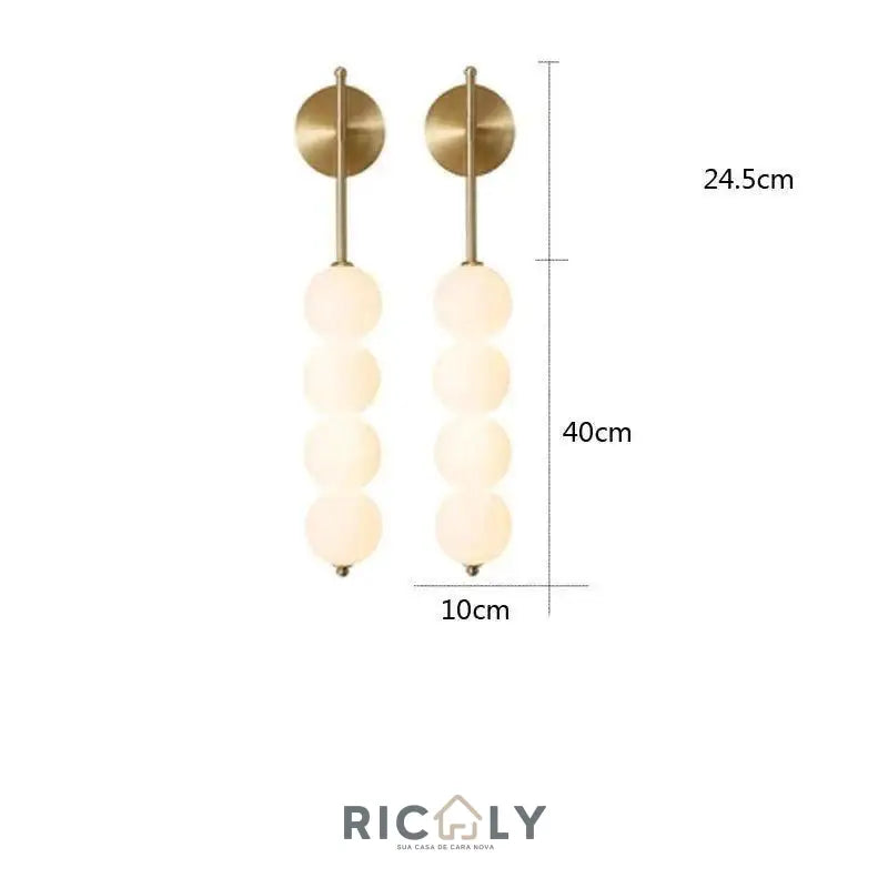 Luminária de Parede Nórdica Ricaly – Minimalismo e Elegância em LED - Luminária de Parede - 2 Peças Bronze - Luz Tricolor - Sem RC - 200000795:10#Copper 2PC;5:3095#Tricolor light - No RC