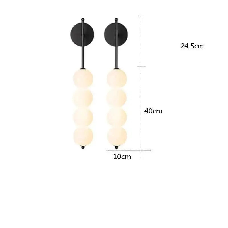 Luminária de Parede Nórdica Ricaly – Minimalismo e Elegância em LED - Luminária de Parede - 2 Peças Preto - Luz Tricolor - Sem RC - 200000795:175#Black 2PC;5:3095#Tricolor light - No RC