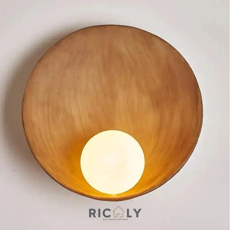 Luminária de Parede Ricaly em Concha – Elegância Oriental com Luz Suave - Luminária de Parede - Marrom - Branco Frio (5500 - 7000K) - 180:200002569;200000795:193#Brown