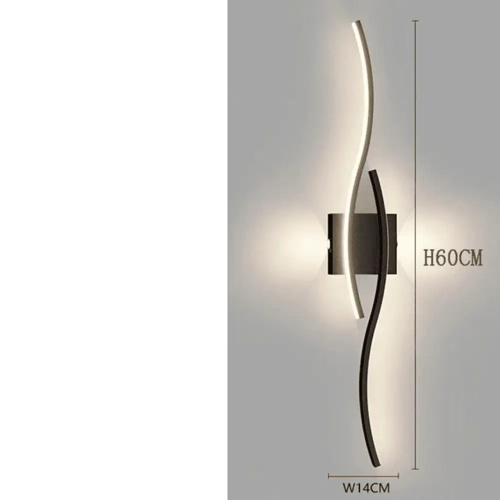 Luminária de Parede Interna Moderna em Design Ondulado com LED