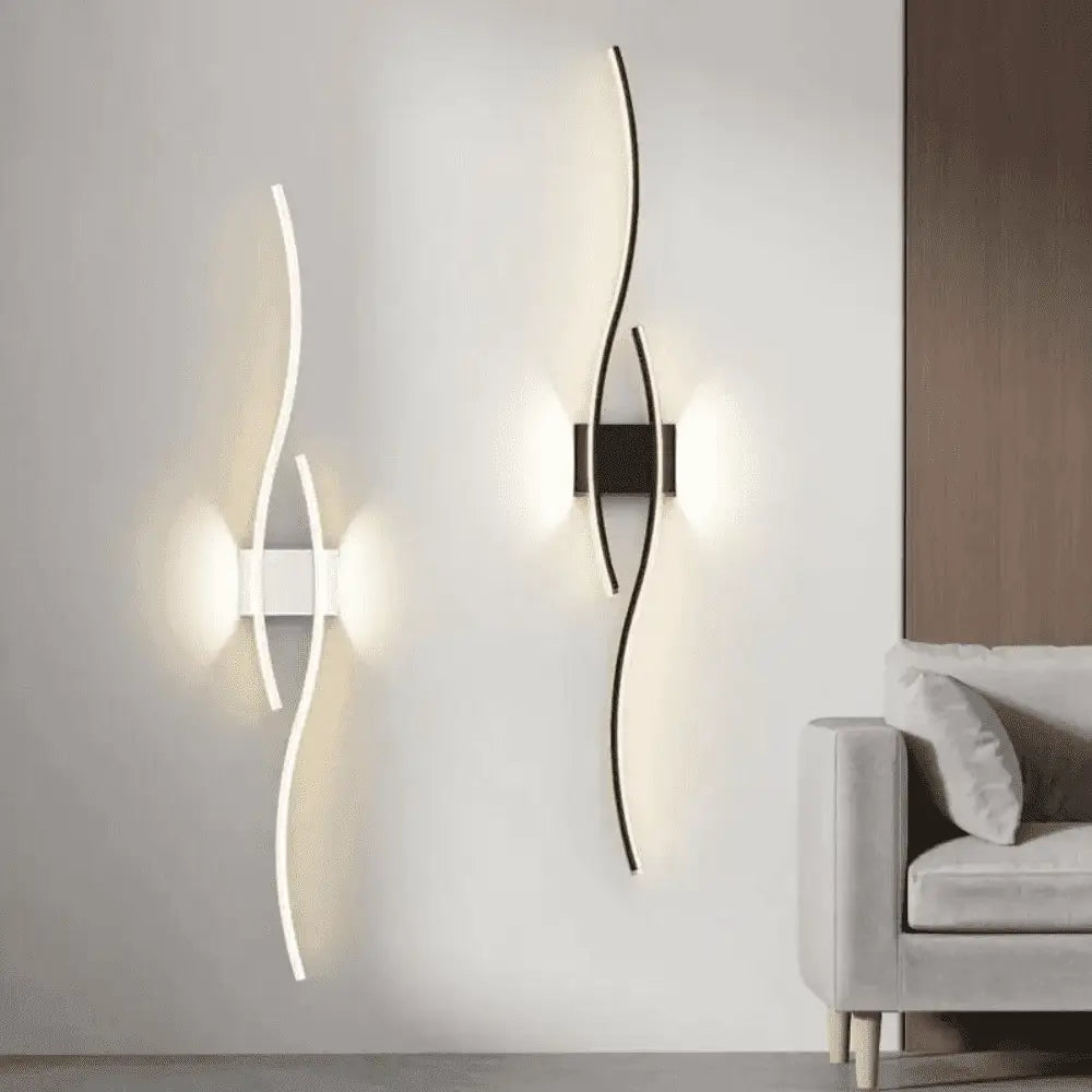 Luminária de Parede Interna Moderna em Design Ondulado com LED