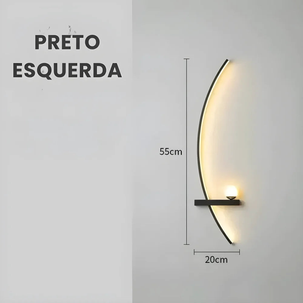 Luminária de Parede Moderna Minimalista LED Ricaly com Controle Remoto - Luminária de Parede Moderna Minimalista LED