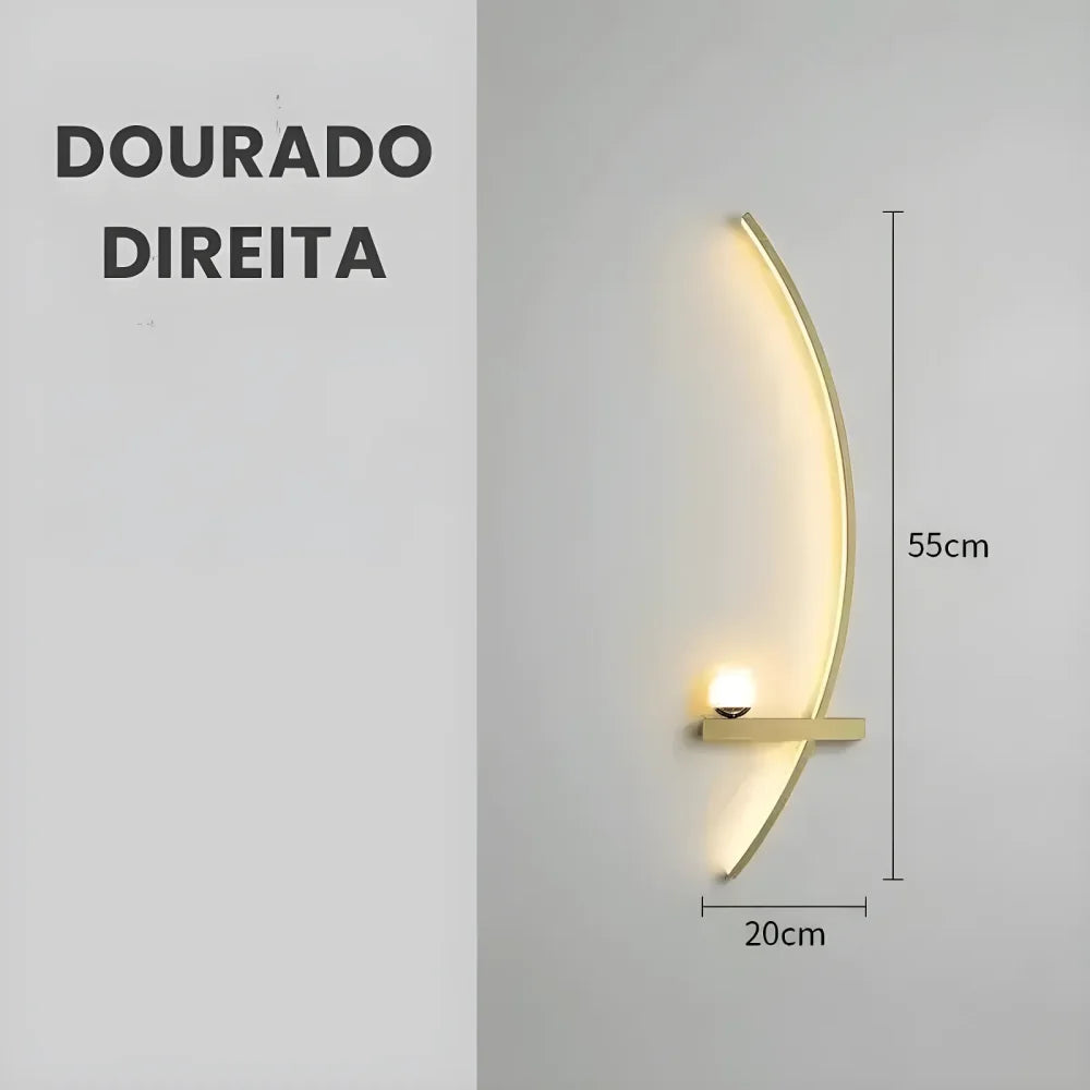 Luminária de Parede Moderna Minimalista LED Ricaly com Controle Remoto - Luminária de Parede Moderna Minimalista LED