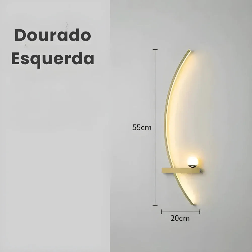 Luminária de Parede Moderna Minimalista LED Ricaly com Controle Remoto - Luminária de Parede Moderna Minimalista LED