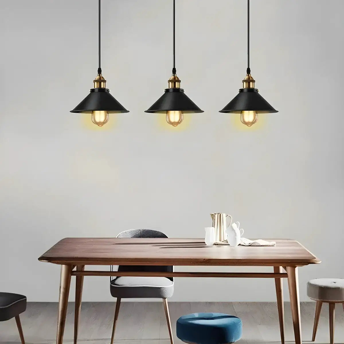 Luminária Vintage Ricaly | 5% OFF e Frete Grátis preto industrial pingente Iluminação Compre