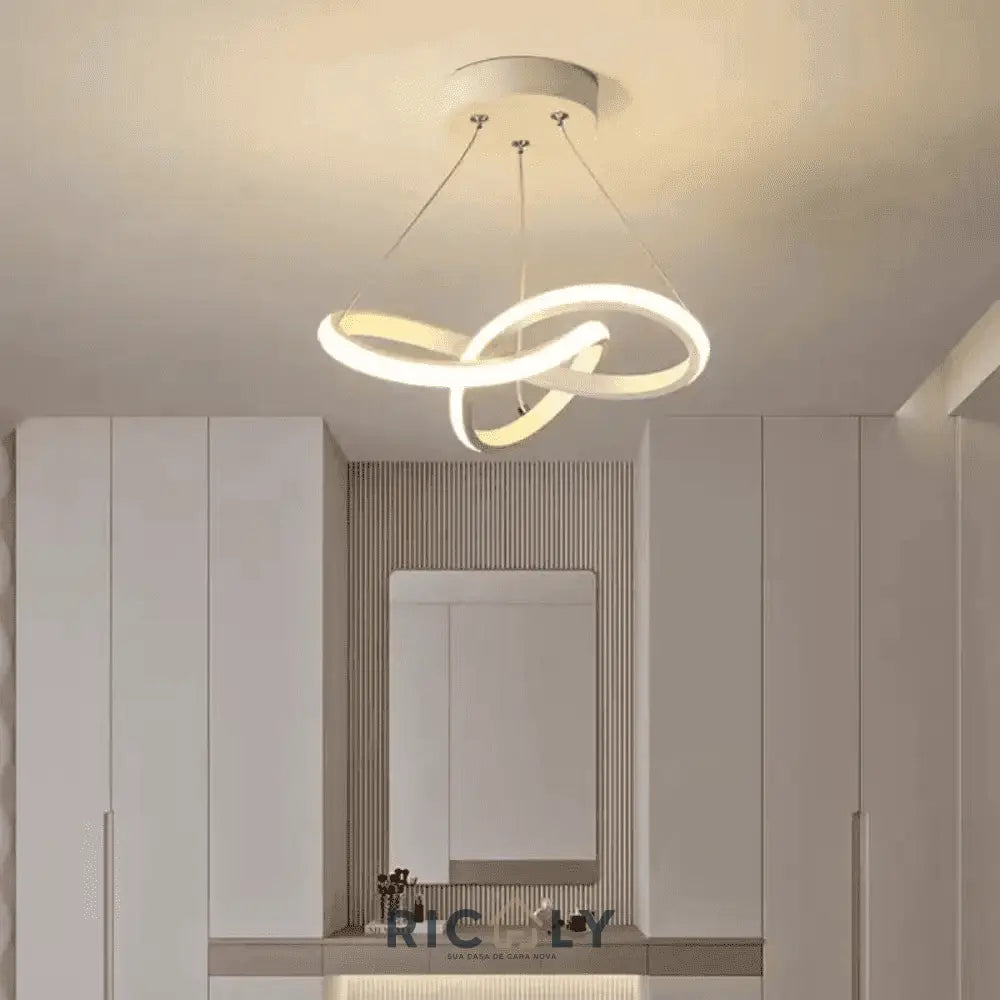 Lustre Pendente para Sala/Quarto/Cozinha LED Espiral Luz Ricaly