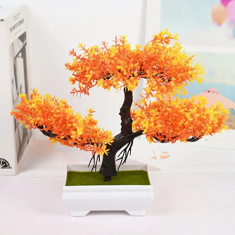 Mini Bonsai Artificial em Vasos Brancos para Decoração Elegante Compre agora Ricaly